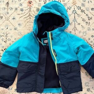 Lands' End Blue and Black Hooded Jacket